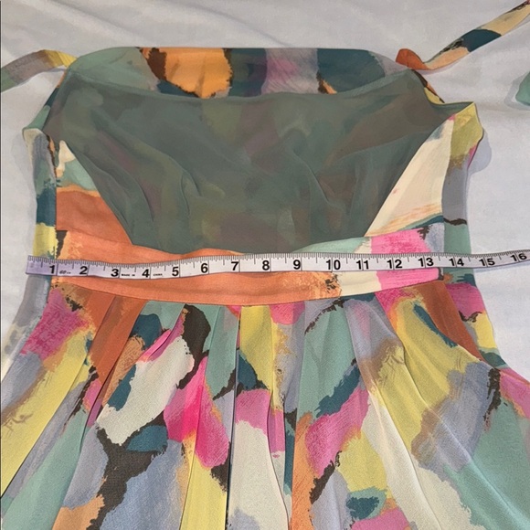 RACHEL Rachel Roy Dress Multicolor Halter Style Backless Sundress Scoop Neck Sz6 - Picture 10 of 13